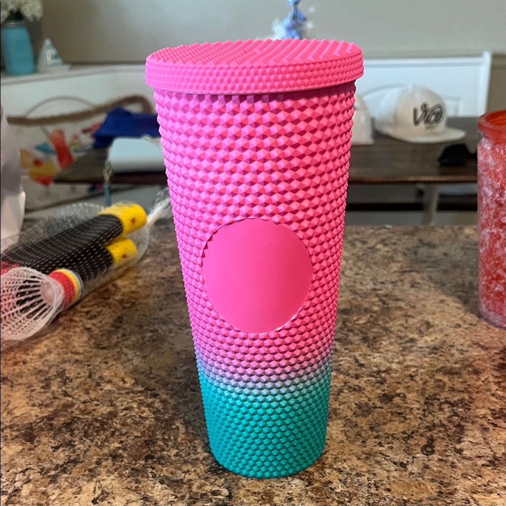 Pink and Blue Textured Tumbler
